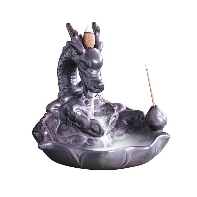 Brûleur d'encens à reflux en forme de dragon
