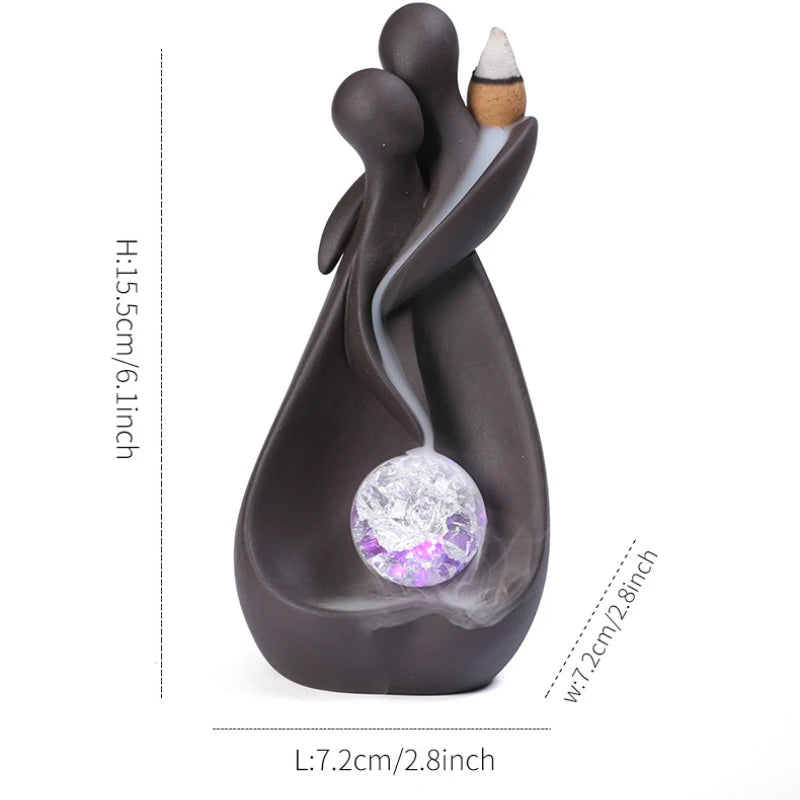Brûleur d'encens à reflux en argile