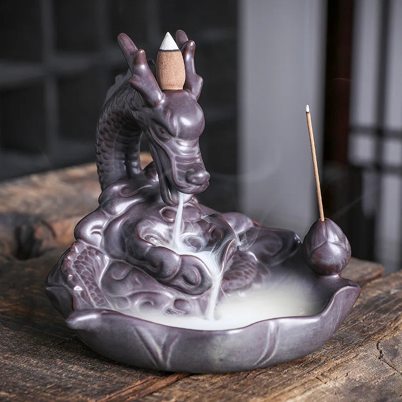 Brûleur d'encens à reflux en forme de dragon