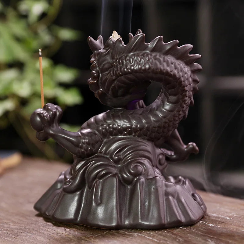 Brûleur d'encens à reflux en céramique - Cascade de dragon