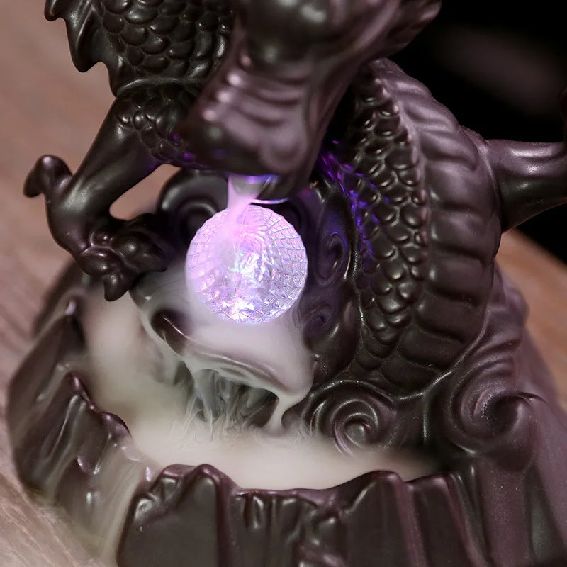 Brûleur d'encens à reflux en céramique - Cascade de dragon
