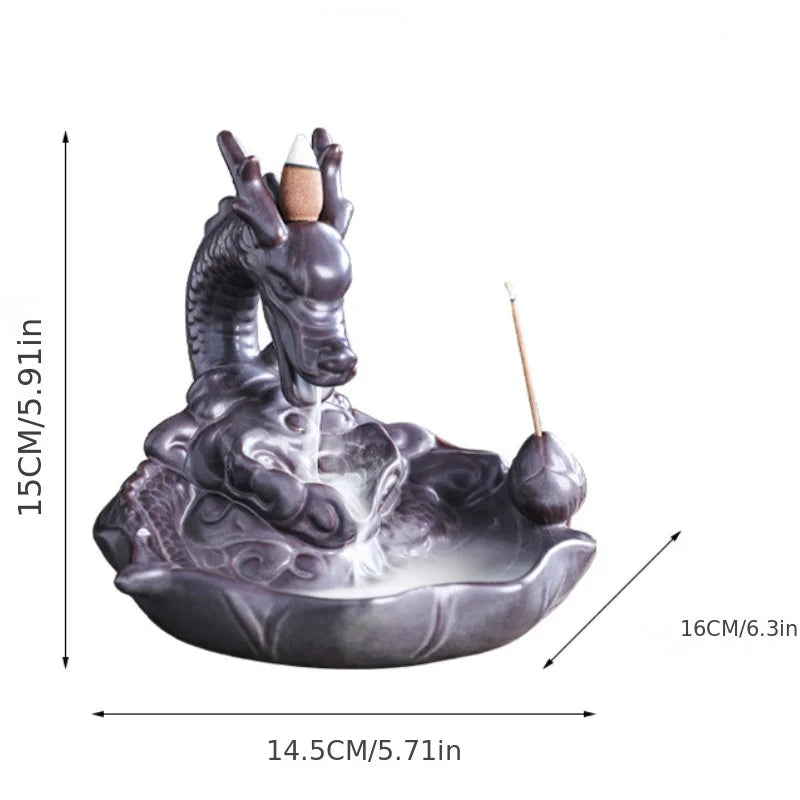 Brûleur d'encens à reflux en forme de dragon