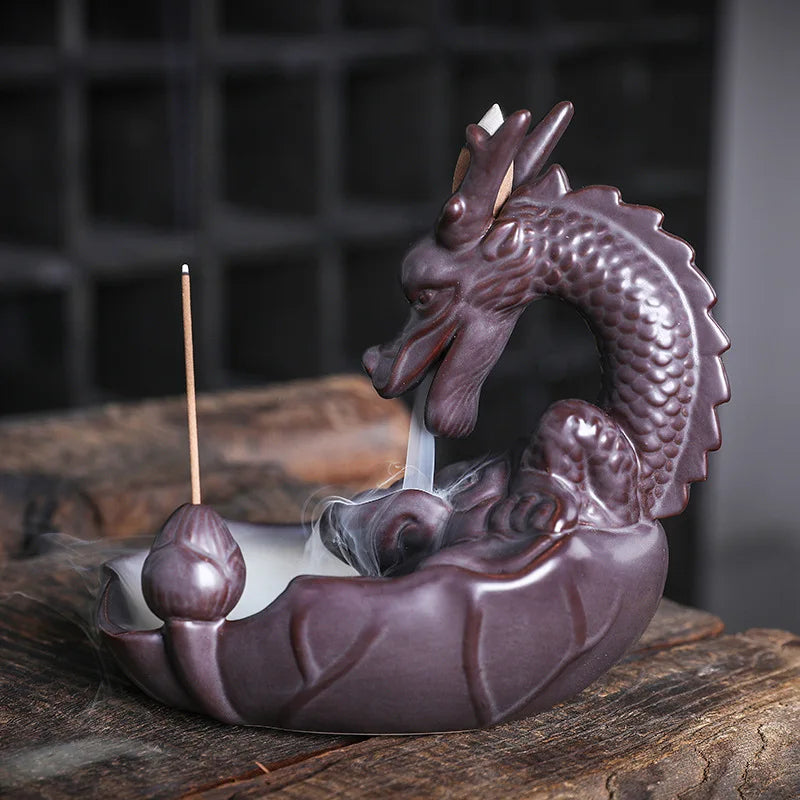 Brûleur d'encens à reflux en forme de dragon